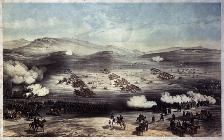 The Battle of Balaclava on October 25, 1854. The Charge of the Light Brigade a William Simpson