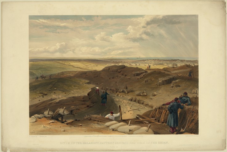 Malakoff redoubt, battery gervais and rear of the redan a William Simpson