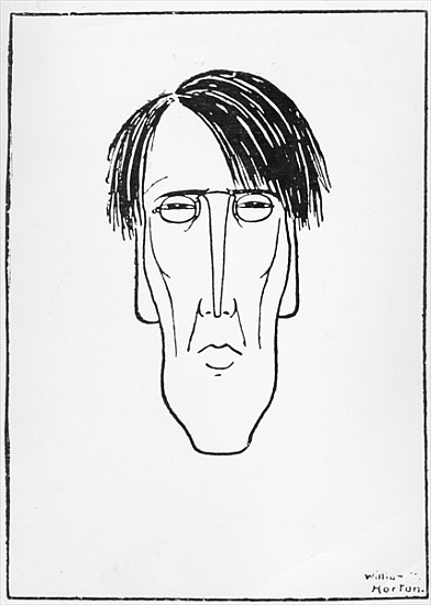 Caricature of W.B. Yeats, 1898 (ink on paper) a William Thomas Horton