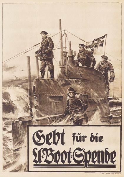 Give to the Submarine Donation. Poster a Willy Stöwer