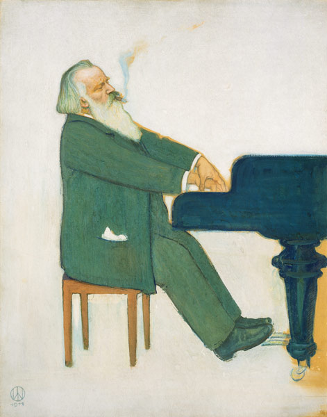 Johannes Brahms at the wing a Willy von Beckerath