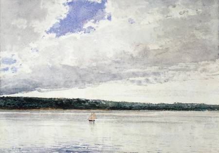 Small Sloop on Saco Bay a Winslow Homer