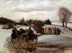 The pilgrimage of the Tsar in spring in the time of the Aleksej Michailowitsch. a Wjatscheslaw Grigor. Schwarz