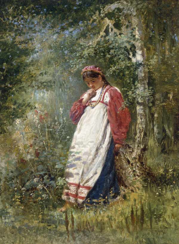 Young Girl in the Wood a Wladimir Jegorowitsch Makowski