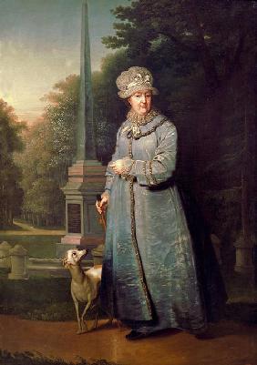 Catherine the Great taking a walk in the park of Tsarskoye