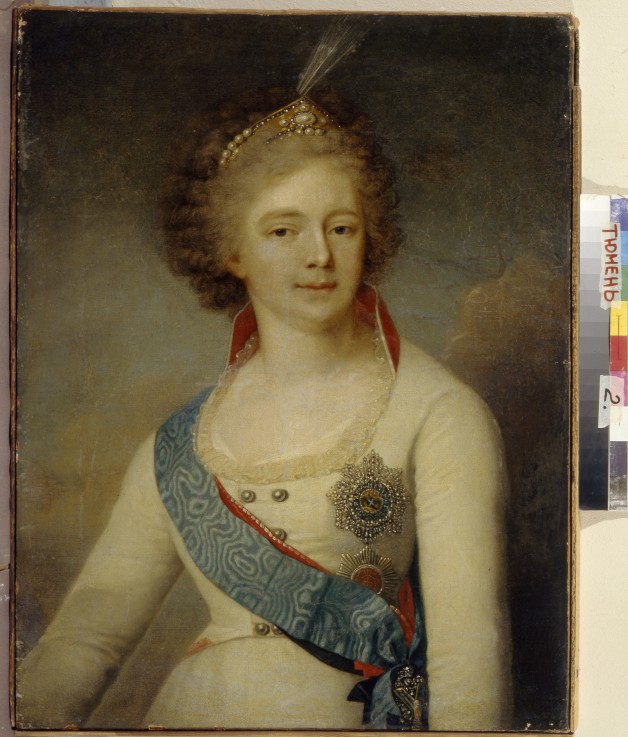 Portrait of Empress Maria Feodorovna (1759-1828) in the Chevalier Guard uniform a Wladimir Lukitsch Borowikowski