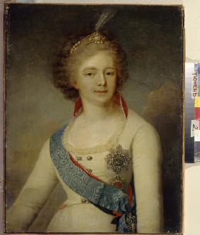 Portrait of Empress Maria Feodorovna (1759-1828) in the Chevalier Guard uniform
