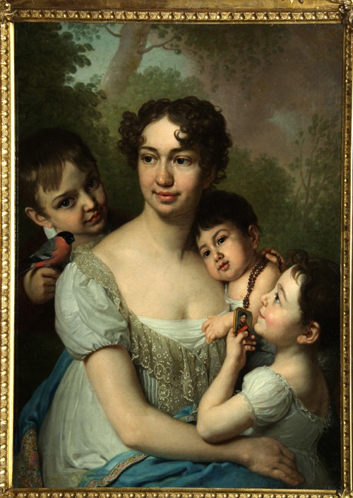 Portrait of Yelena Balashova with Children a Wladimir Lukitsch Borowikowski