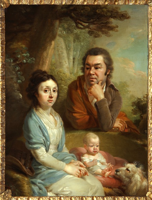 Portrait of Vasily Nebolsin, his Wife Avdotia and Child a Wladimir Lukitsch Borowikowski