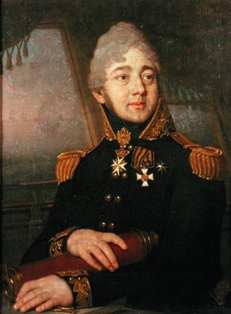 Portrait of the Russian poet Evgeny Boratynsky (1800-44) a Wladimir Lukitsch Borowikowski