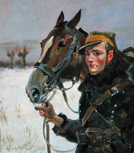 Soldier with a Horse a Wojciech Kossak