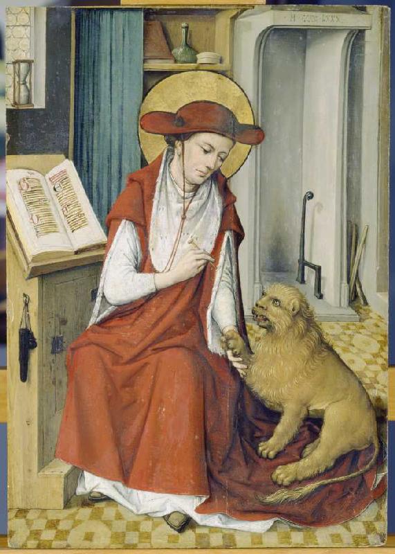 Der heilige Hieronymus mit dem Löwen. a Wojciech Styka