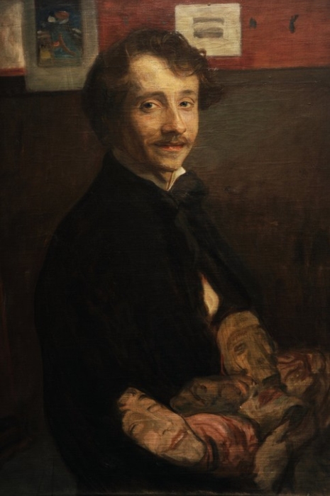 Self-portrait with masks a Wojciech Weiss