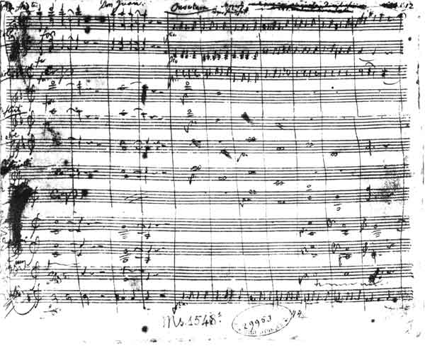 Ms.1548 (1) Ouverture of the opera ''Don Giovanni'' a Wolfgang Amadeus Mozart