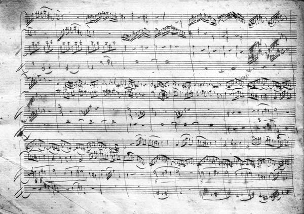 Trio in G major for violin, harpsichord and violoncello (K 496) 1786 (2nd page) a Wolfgang Amadeus Mozart