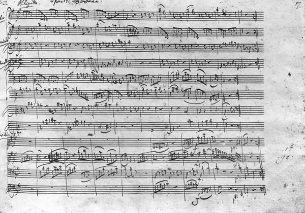 Trio in G major for violin, harpsichord and violoncello (K 496) 1786 (13th page) a Wolfgang Amadeus Mozart