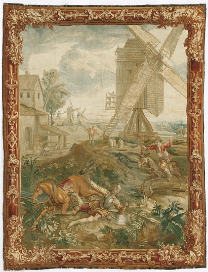 Don Quixote Fighting the Windmill a Workshop of Urbanus Leyniers and Daniel Leyniers II