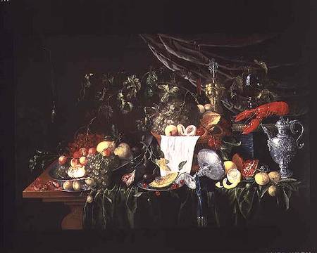 Still Life with Fruit and a Lobster a Wouter Mertens