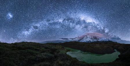 Moonlight and Milky way in Patagonia