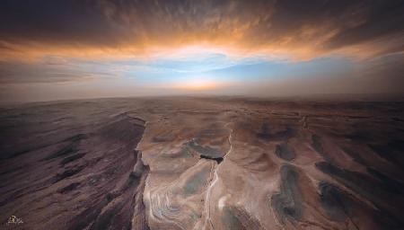 Sunset on the crater