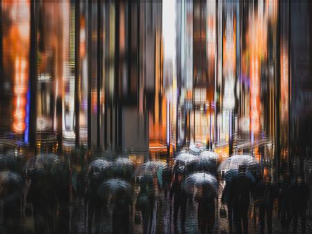 Shinjuku in rain