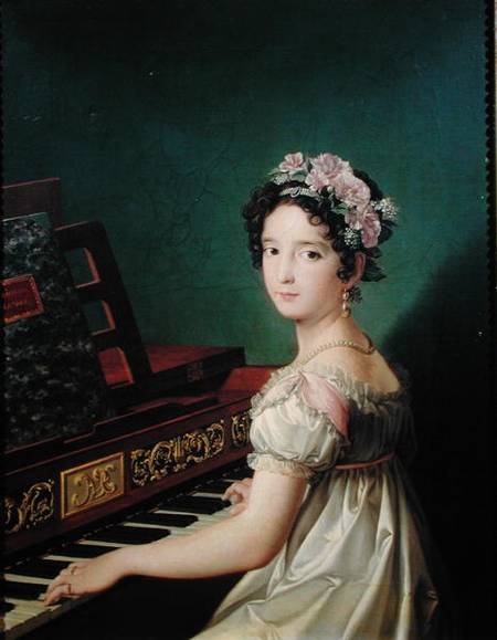 The Artist's Daughter at the Clavichord a Zacarias Gonzalez Velazquez