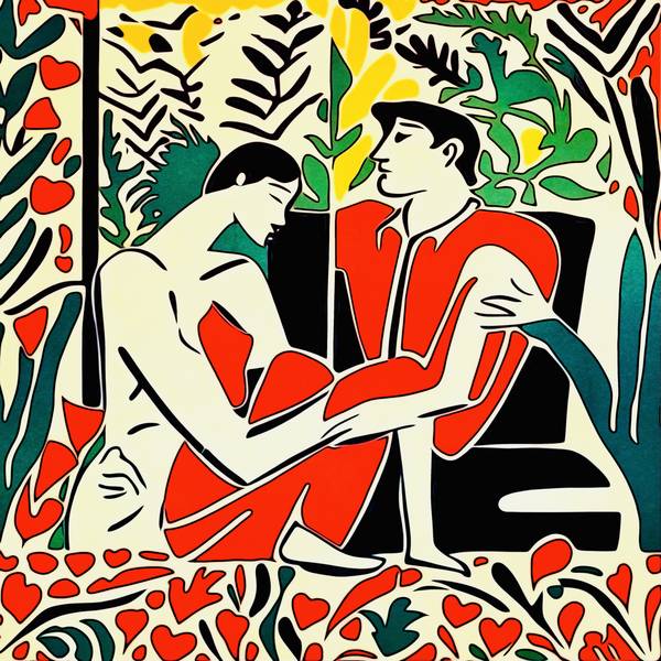 Liebespaar, Motiv 2-Matisse inspired a zamart
