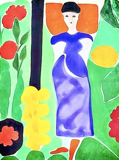 Frau im Blumengarten - Matisse inspired