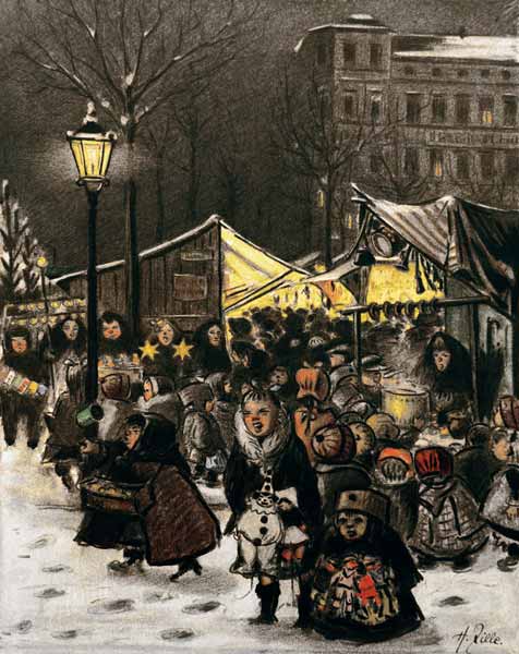 H.Zille, Weihnachtsmarkt am Arkonaplatz a Heinrich Zille